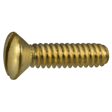 10-24 x 3/4" Slotted Oval Head, Machine Screw, Brass 