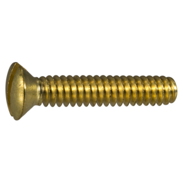 10-24 x 1" Slotted Oval Head, Machine Screw, Brass 