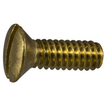 1/4"-20 x 3/4" Slotted Oval Head, Machine Screw, Brass 