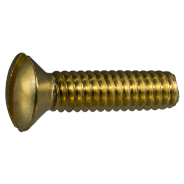 1/4"-20 x 1" Slotted Oval Head, Machine Screw, Brass 
