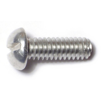 1/4"-20 x 3/4" Slotted Round Head, Machine Screw, Aluminum 