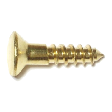 #6 x 5/8" Slotted Oval Head, Wood Screw, Brass 