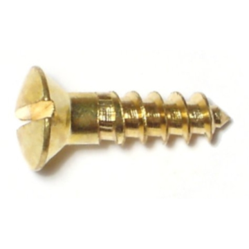 #8 x 5/8" Slotted Oval Head, Wood Screw, Brass 