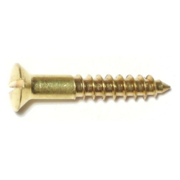 #6 x 7/8" Slotted Oval Head, Wood Screw, Brass 