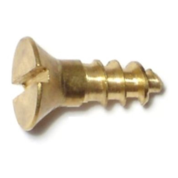 #8 x 1/2" Slotted Flat Head, Wood Screw, Brass 
