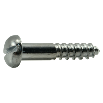 #6 x 3/4" Slotted Round Head, Wood Screw, Chrome 