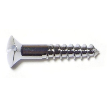 #4 x 5/8" Slotted Oval Head, Wood Screw, Chrome 