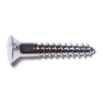 #5 x 3/4" Slotted Oval Head, Wood Screw, Chrome 