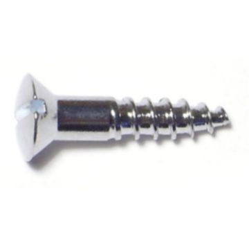 #6 x 5/8" Slotted Oval Head, Wood Screw, Chrome 