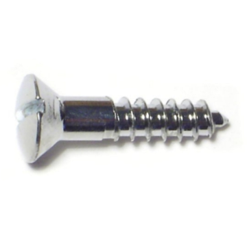 #6 x 3/4" Slotted Oval Head, Wood Screw, Chrome 