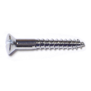 #6 x 1" Slotted Oval Head, Wood Screw, Chrome 