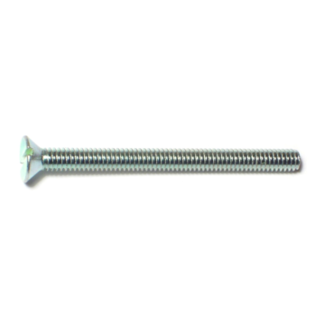 8-32 x 2" Slotted Flat Head, Machine Screw, Zinc 