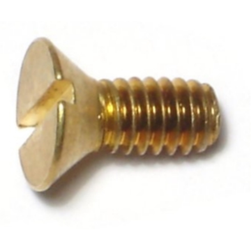 8-32 x 3/8" Slotted Flat Head, Machine Screw, Brass 