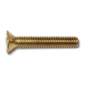 8-32 x 1" Slotted Flat Head, Machine Screw, Brass 