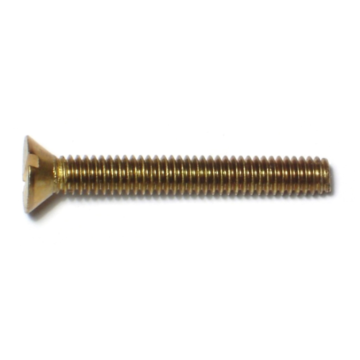 8-32 x 1-1/4" Slotted Flat Head, Machine Screw, Brass 