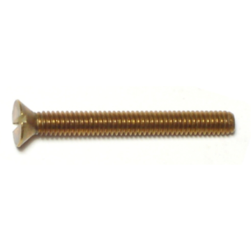 8-32 x 1-1/2" Slotted Flat Head, Machine Screw, Brass 