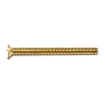 8-32 x 2" Slotted Flat Head, Machine Screw, Brass 
