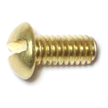 8-32 x 3/8" Slotted Round Head, Machine Screw, Brass 