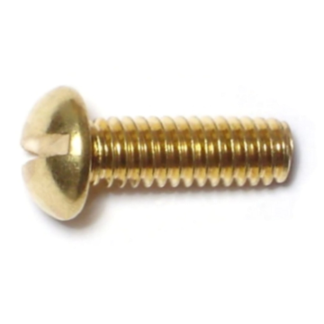 8-32 x 1/2" Slotted Round Head, Machine Screw, Brass 