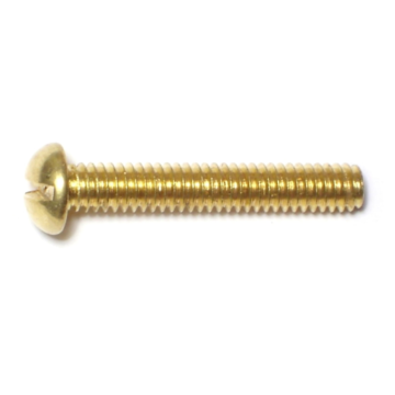 8-32 x 1" Slotted Round Head, Machine Screw, Brass 