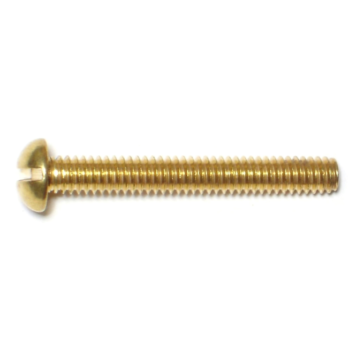 8-32 x 1-1/4" Slotted Round Head, Machine Screw, Brass 