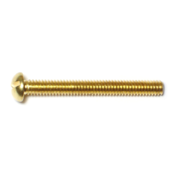 8-32 x 1-1/2" Slotted Round Head, Machine Screw, Brass 