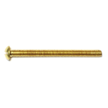 8-32 x 2" Slotted Round Head, Machine Screw, Brass 