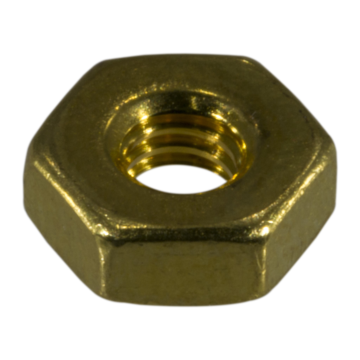 8-32 Hex Nut, Coarse Thread, Brass