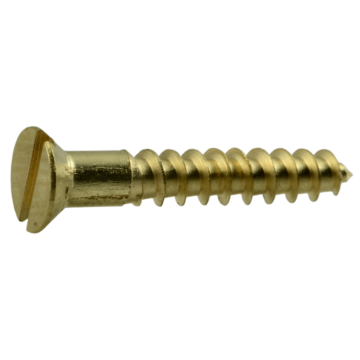 #6 x 7" Slotted Flat Head, Wood Screw, Brass 