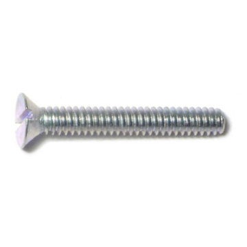 6-32 x 1" Slotted Flat Head, Machine Screw, Zinc 
