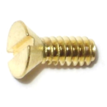 6-32 x 3/8" Slotted Flat Head, Machine Screw, Brass 