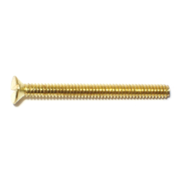 6-32 x 1-1/2" Slotted Flat Head, Machine Screw, Brass 