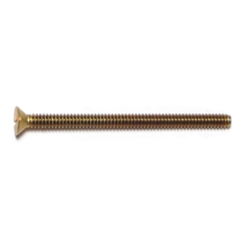 6-32 x 2" Slotted Flat Head, Machine Screw, Brass 