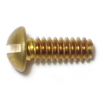 6-32 x 3/8" Slotted Round Head, Machine Screw, Brass 