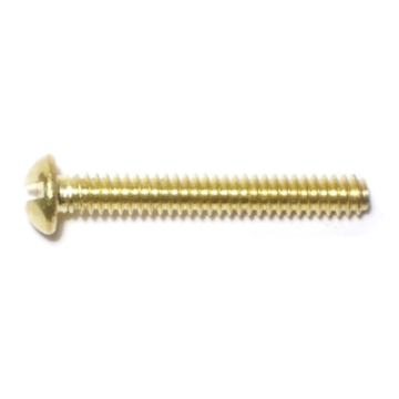 6-32 x 1" Slotted Round Head, Machine Screw, Brass 