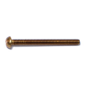 6-32 x 1-1/2" Slotted Round Head, Machine Screw, Brass 