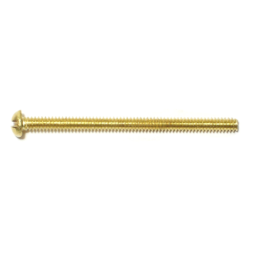 6-32 x 2" Slotted Round Head, Machine Screw, Brass 