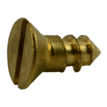 #4 x 1/4" Slotted Flat Head, Wood Screw, Brass 