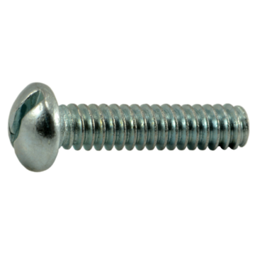 6-32 x 1/2" Slotted Round Head, Machine Screw, Zinc 