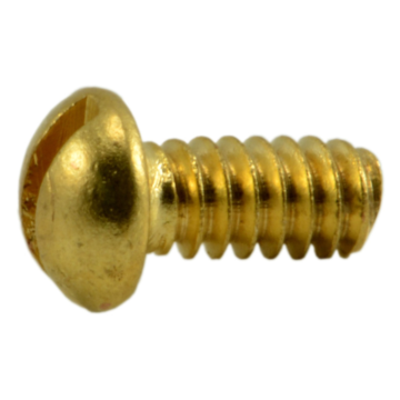 4-40 x 1/4" Slotted Round Head, Machine Screw, Brass 