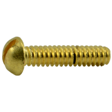 4-40 x 1/2" Slotted Round Head, Machine Screw, Brass 