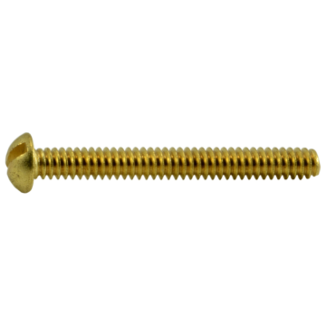 4-40 x 1" Slotted Round Head, Machine Screw, Brass 