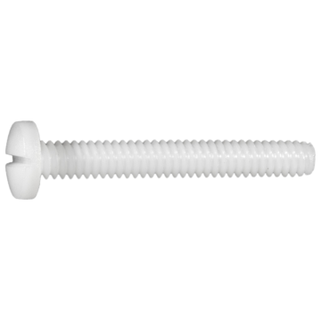 10-24 x 1-1/2" Phillips Pan Head, Machine Screw, Nylon 