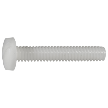 1/4"-20 x 1-1/2" Phillips Pan Head, Machine Screw, Nylon 