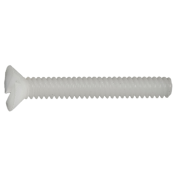 6-32 x 1" Slotted Flat Head, Machine Screw, Nylon 