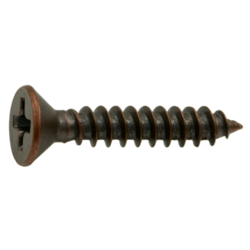 #6 x 3/4" Phillips Flat Head, Sheet Metal Screw, Zinc, Bronze 