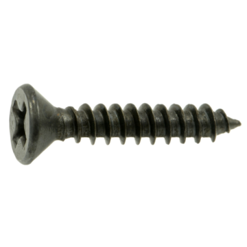 #6 x 3/4" Phillips Flat Head, Sheet Metal Screw, Zinc, Black 