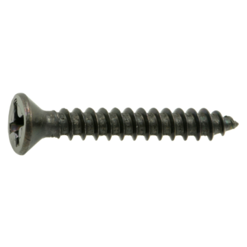 #6 x 1" Phillips Flat Head, Sheet Metal Screw, Zinc, Black 
