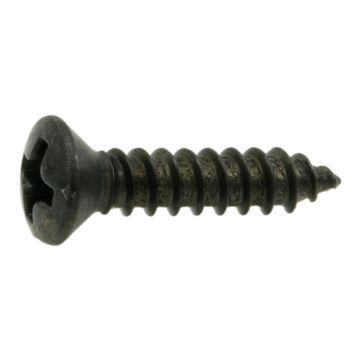 #6 x 5/8" Phillips Oval Head, Sheet Metal Screw, Zinc, Black 