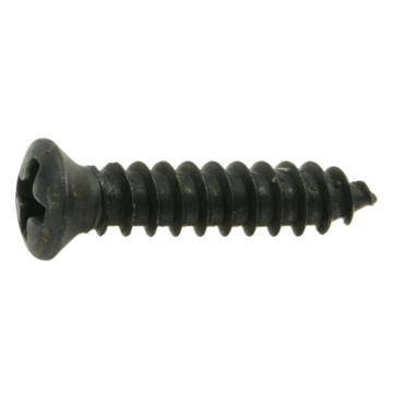 #8 x 3/4" Phillips Oval Head, Sheet Metal Screw, Zinc, Black 